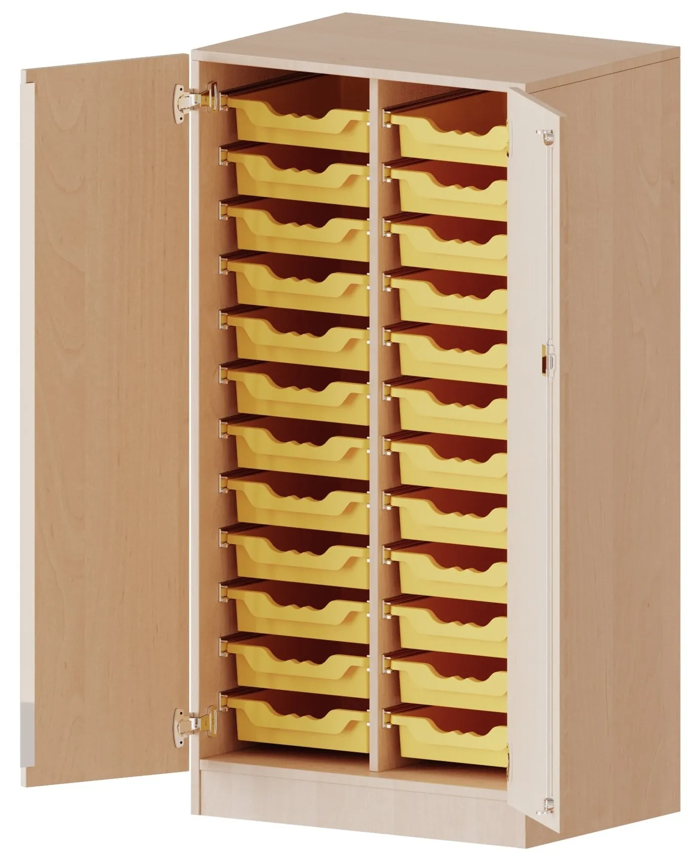 Schrank mit 24 oder 28 flachen ErgoTray Boxen, B/T 70,3 x 50 cm - EVO180 Serie