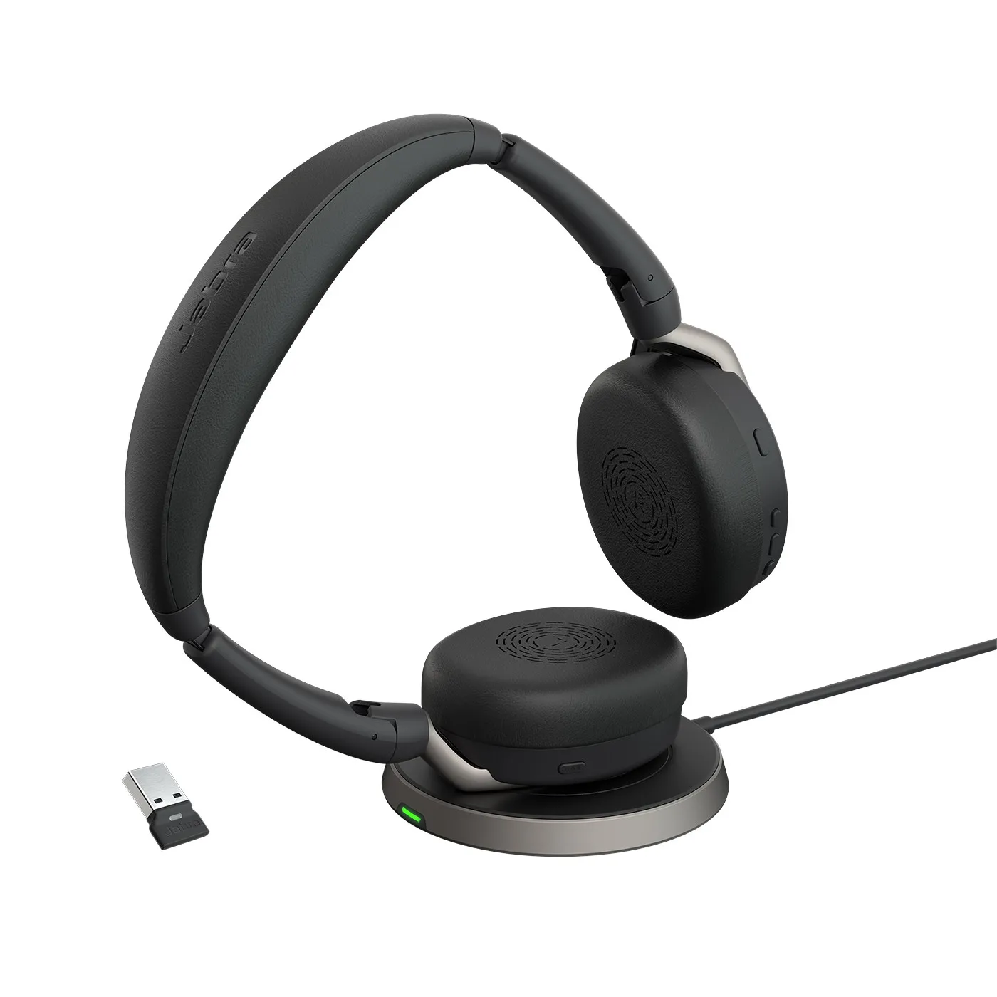Jabra Evolve2 65 Flex Link380a MS Stereo – schnurloses Stereo Headset mit USB-A - zertifiziert für Microsoft Teams inkl. Ladestation