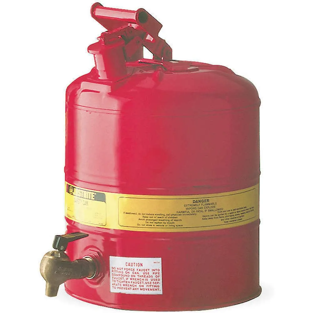 Justrite Sicheheitsdosierbehälter Typ I mit selbstschließender Armatur | HxBxT 29,8x43x43cm | 19 Liter | PP Hahn | Rot