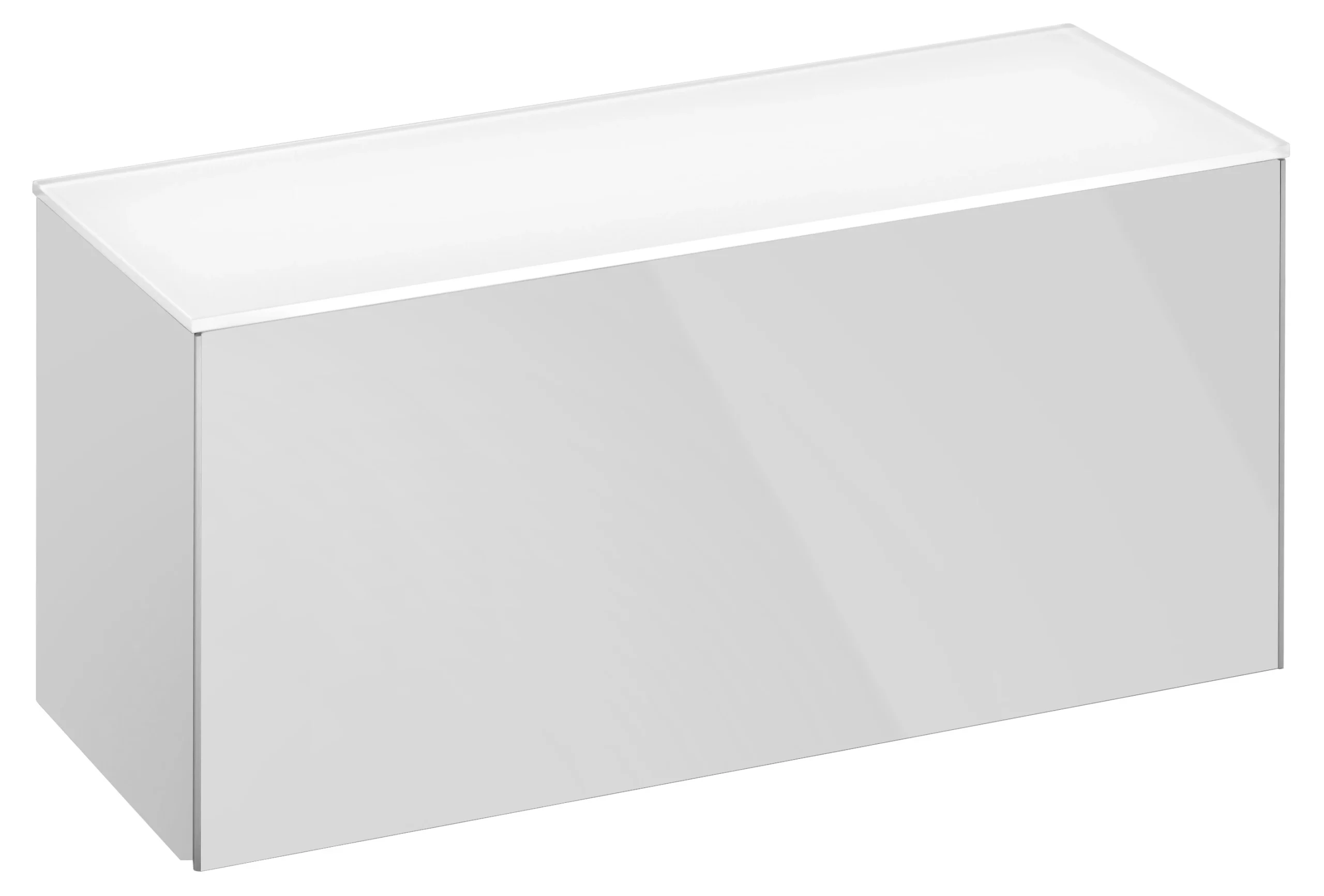 KEUCO Sideboard mit Auszug „Royal Reflex“ Weiß (Glas), Weiß (Dekor, glänzend), ohne Beleuchtung 80 × 36 × 33,5 cm