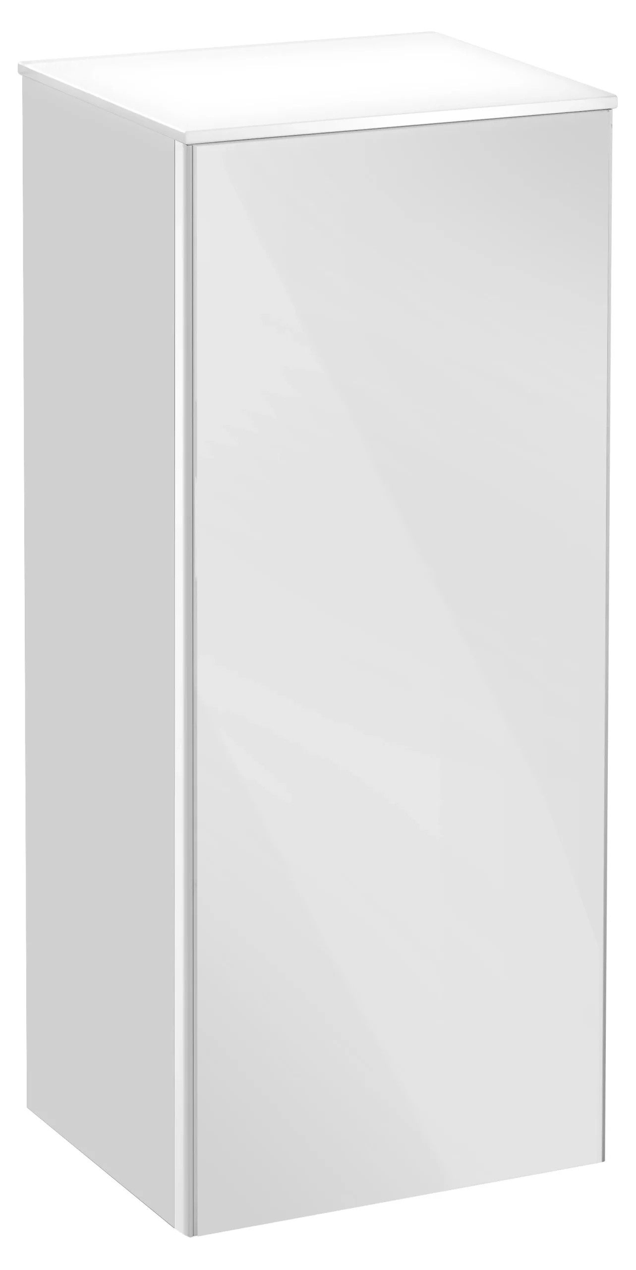 KEUCO Mittelschrank „Royal Reflex“ Weiß (Glas), Weiß (Dekor, glänzend), Anschlag links, ohne Beleuchtung 350 × 845 × 335 mm