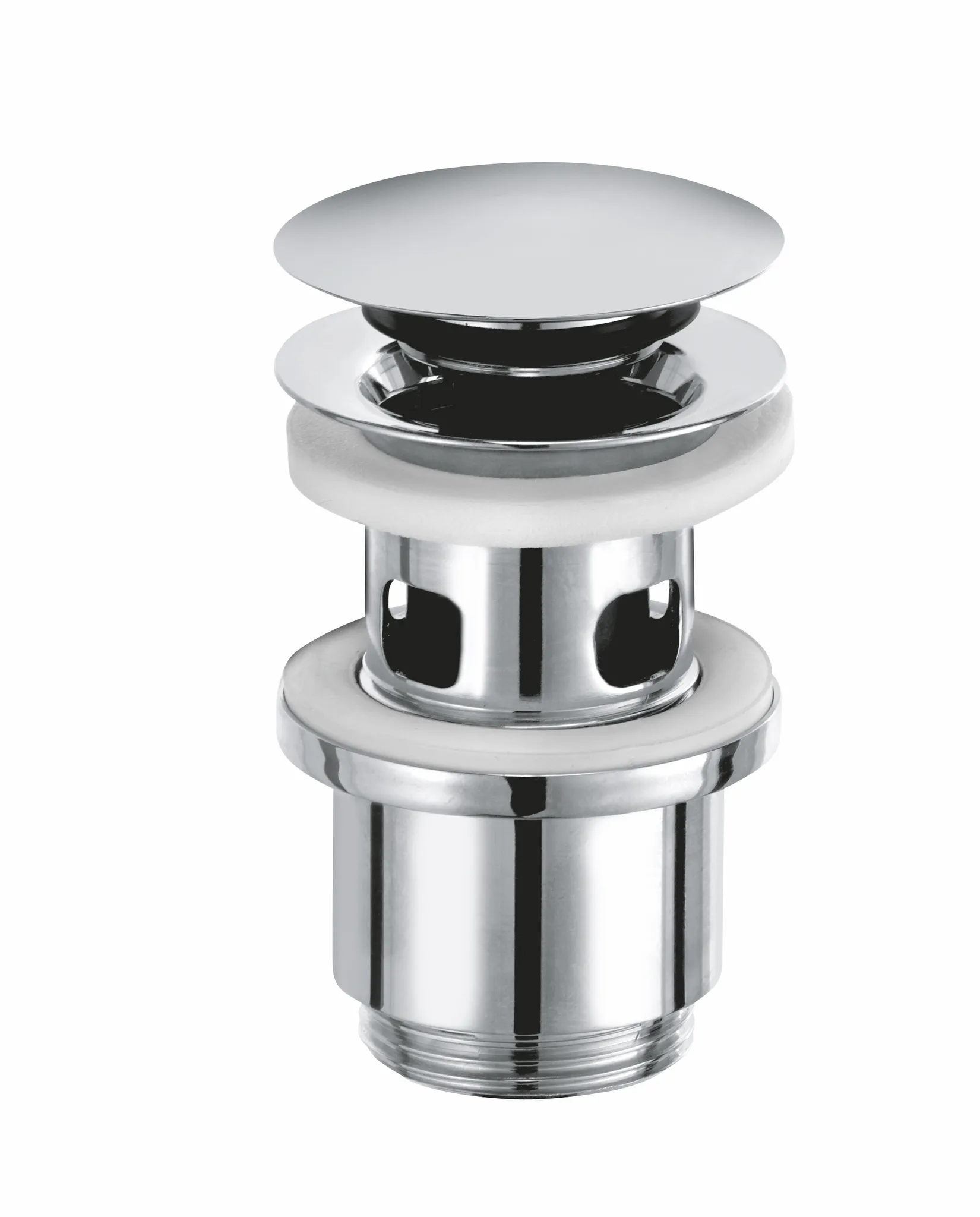 PushOpen Ablaufventil für WT mit Überlauf chrom