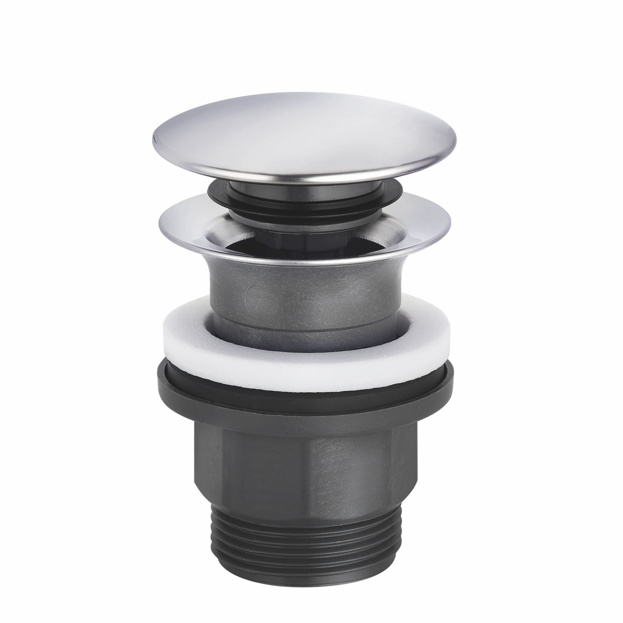 PUSHOPEN Ablaufgarnitur G 1 1/4 für Waschtisch mit Überlauf chrom