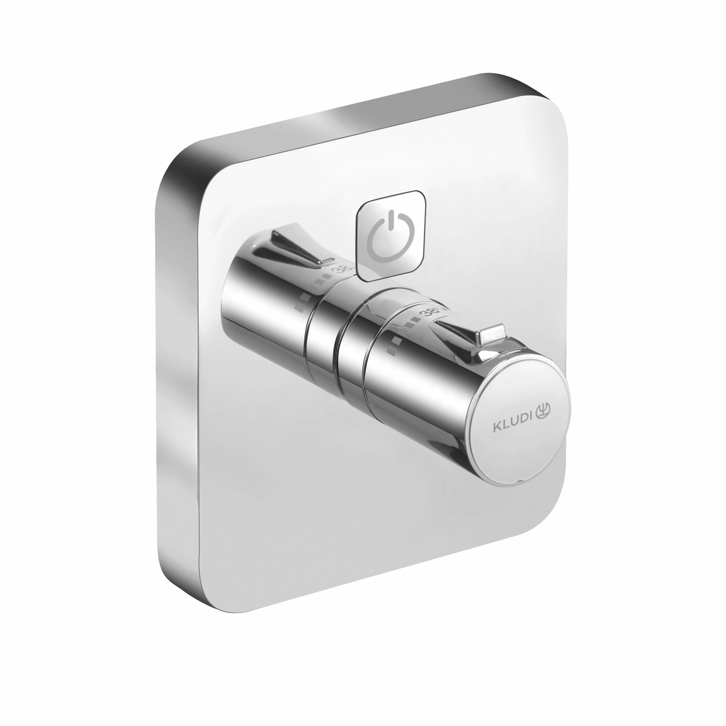 PUSH UPThermostatarm. mit Druck taste für 1 Verb., soft edge chrom