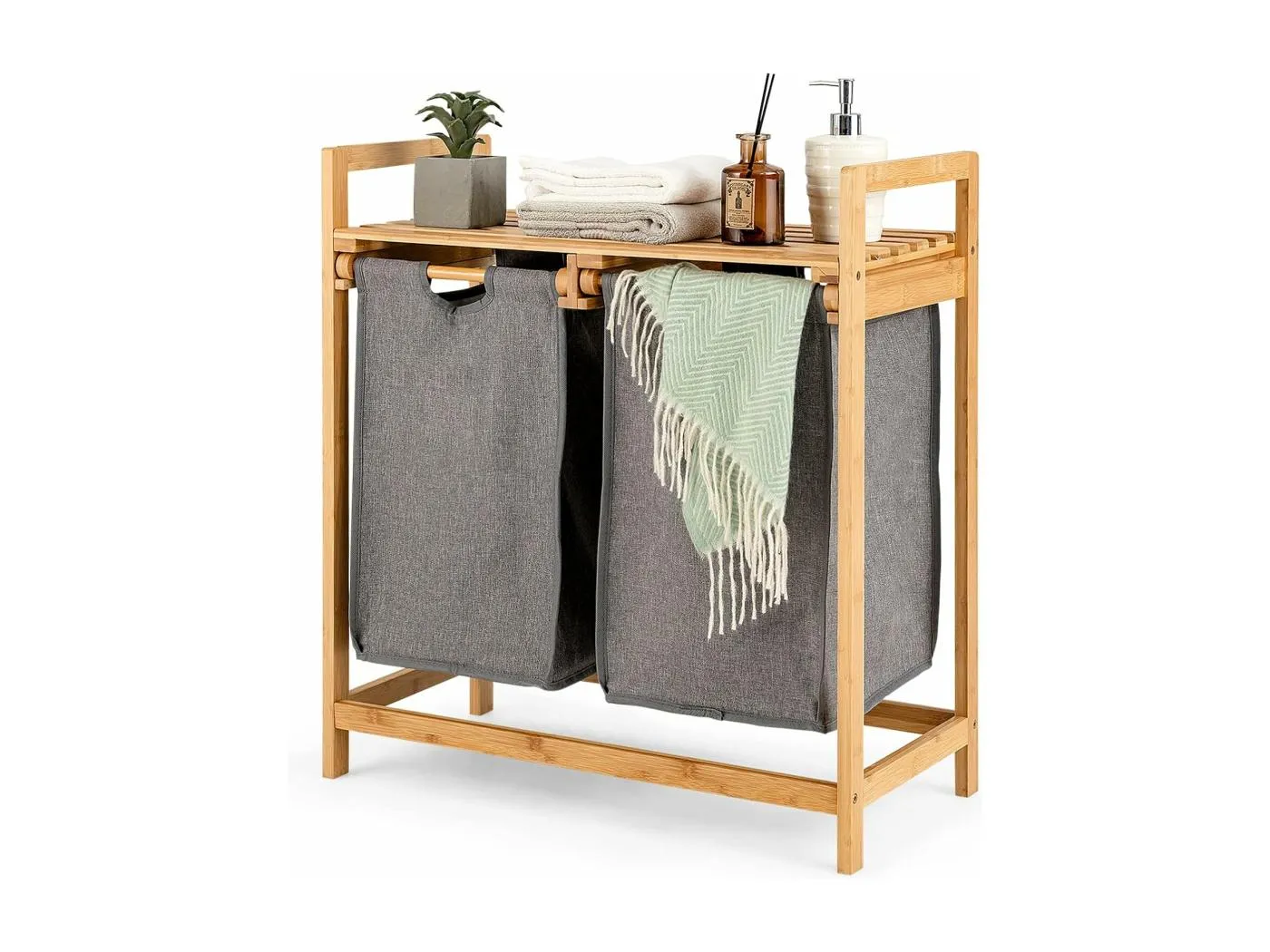 2 Fächer Wäschekorb