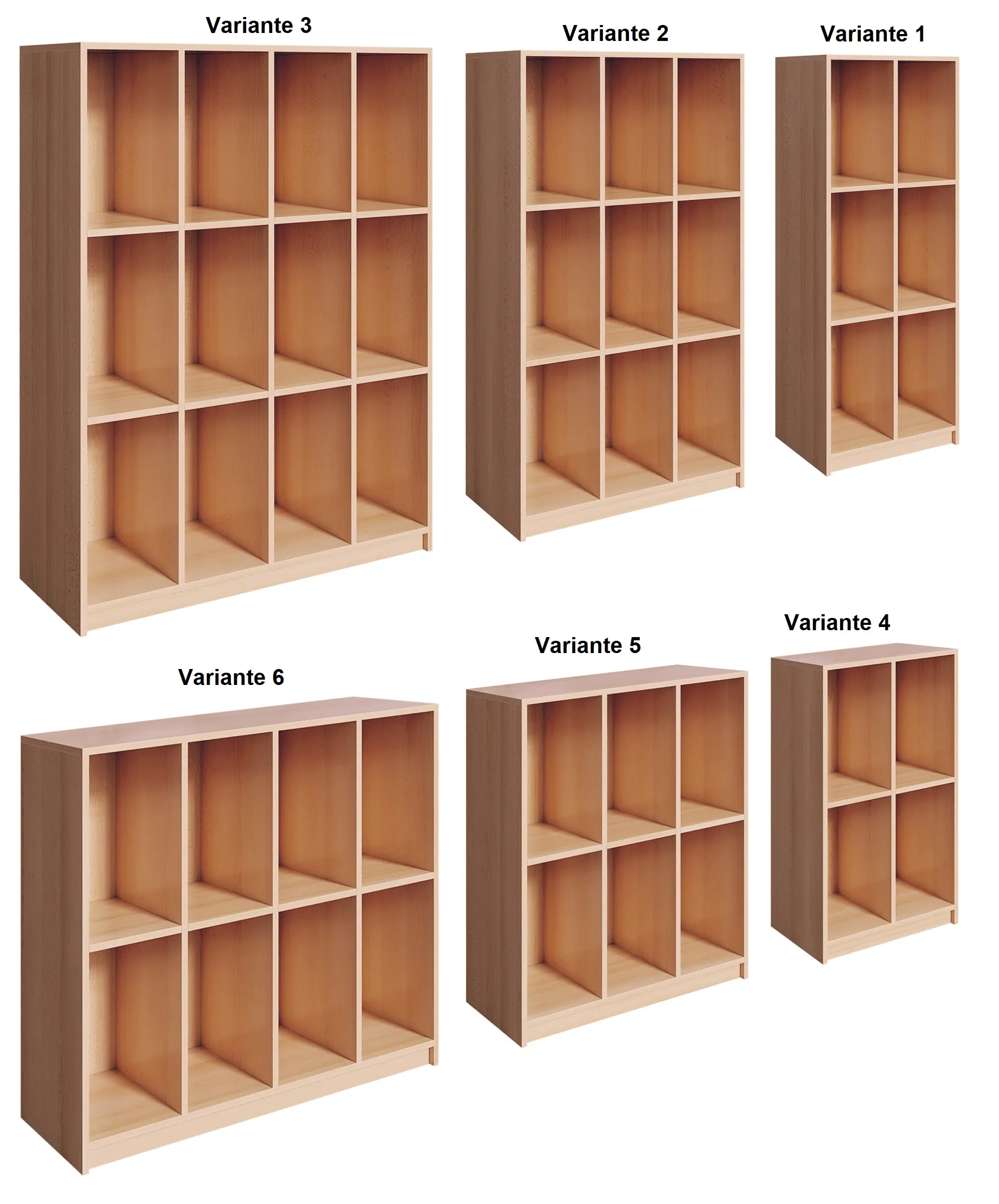 Regal für Schultaschen mit 4, 6, 8, 9 oder 12 Fächern