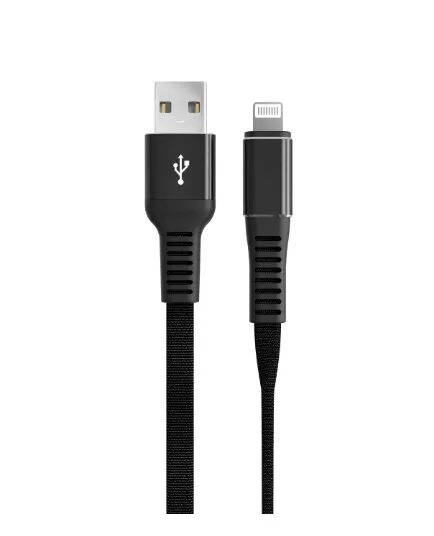 LEBA geflochtenes MFI USB-A auf Lightning Flachkabel 1,2m
