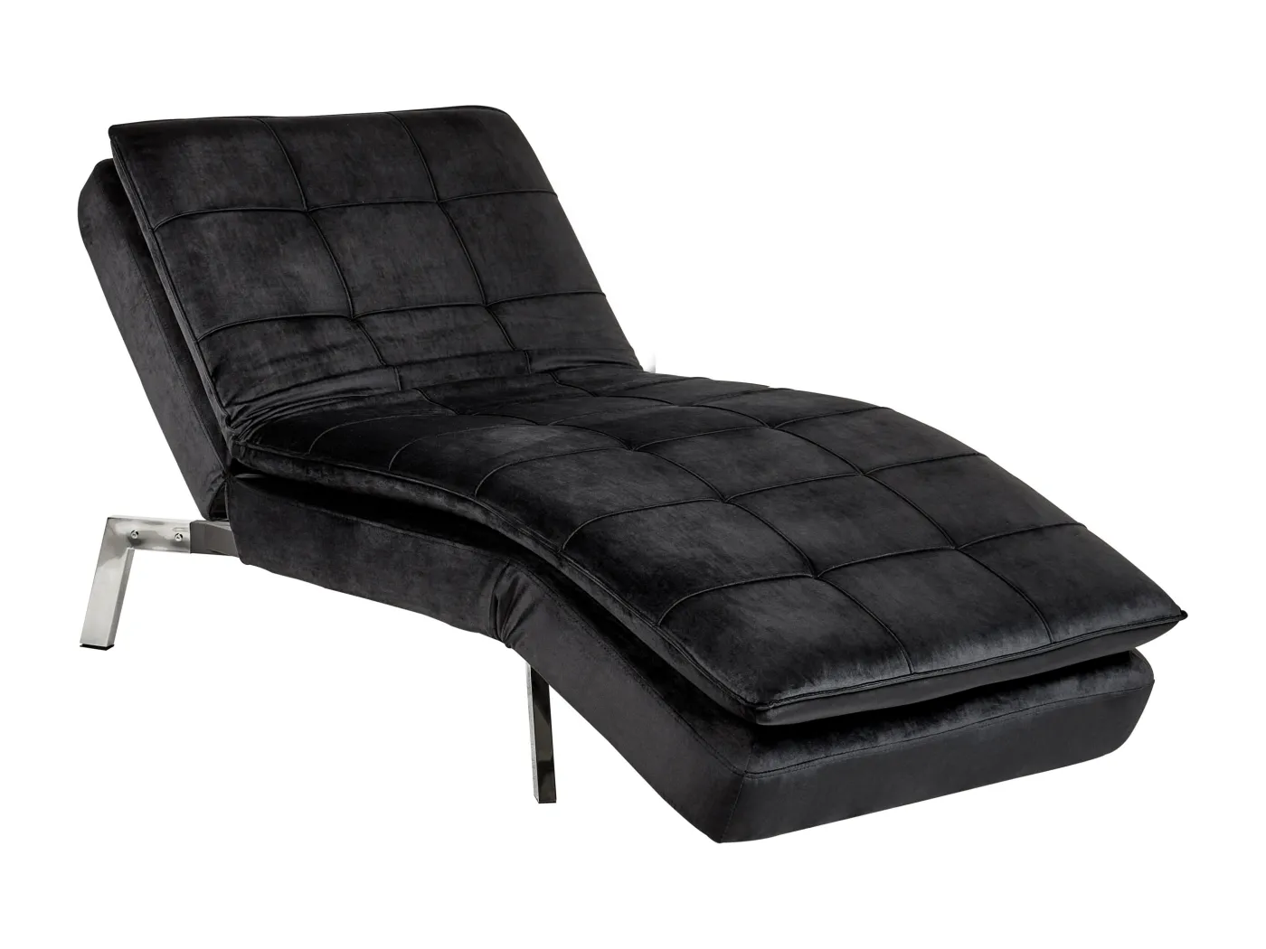Chaiselongue LOIRET Samtstoff Schwarz