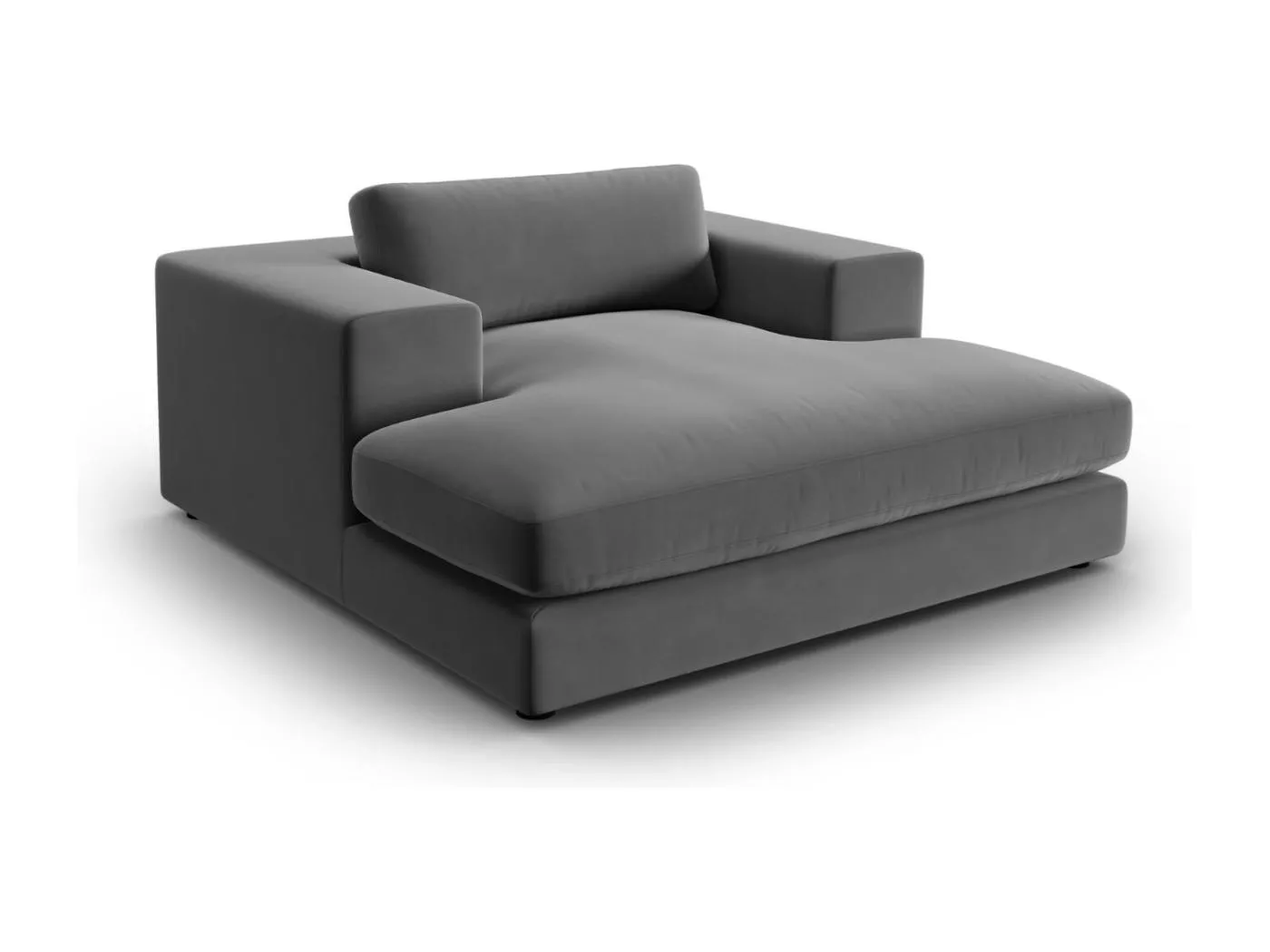 CXL by Christian Lacroix - Chaiselongue "Tendance" Sitzer aus Samt grau - 156x140x72cm