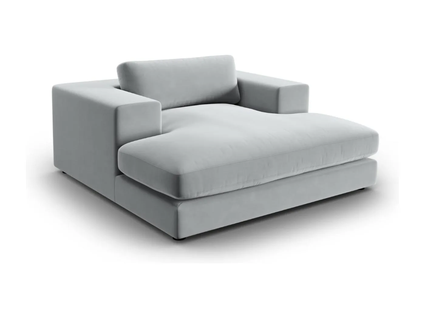 CXL by Christian Lacroix - Chaiselongue "Tendance" Sitzer aus Samt hellgrau - 156x140x72cm