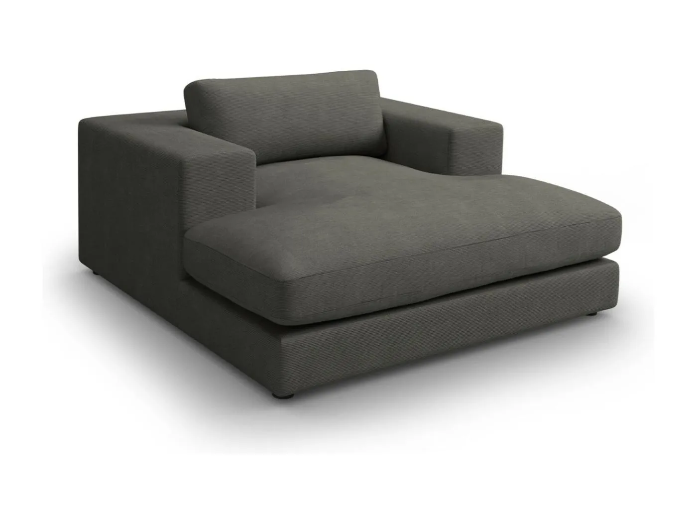 CXL by Christian Lacroix - Chaiselongue "Tendance" Sitzer aus Cord dunkelgrau - 156x140x72cm