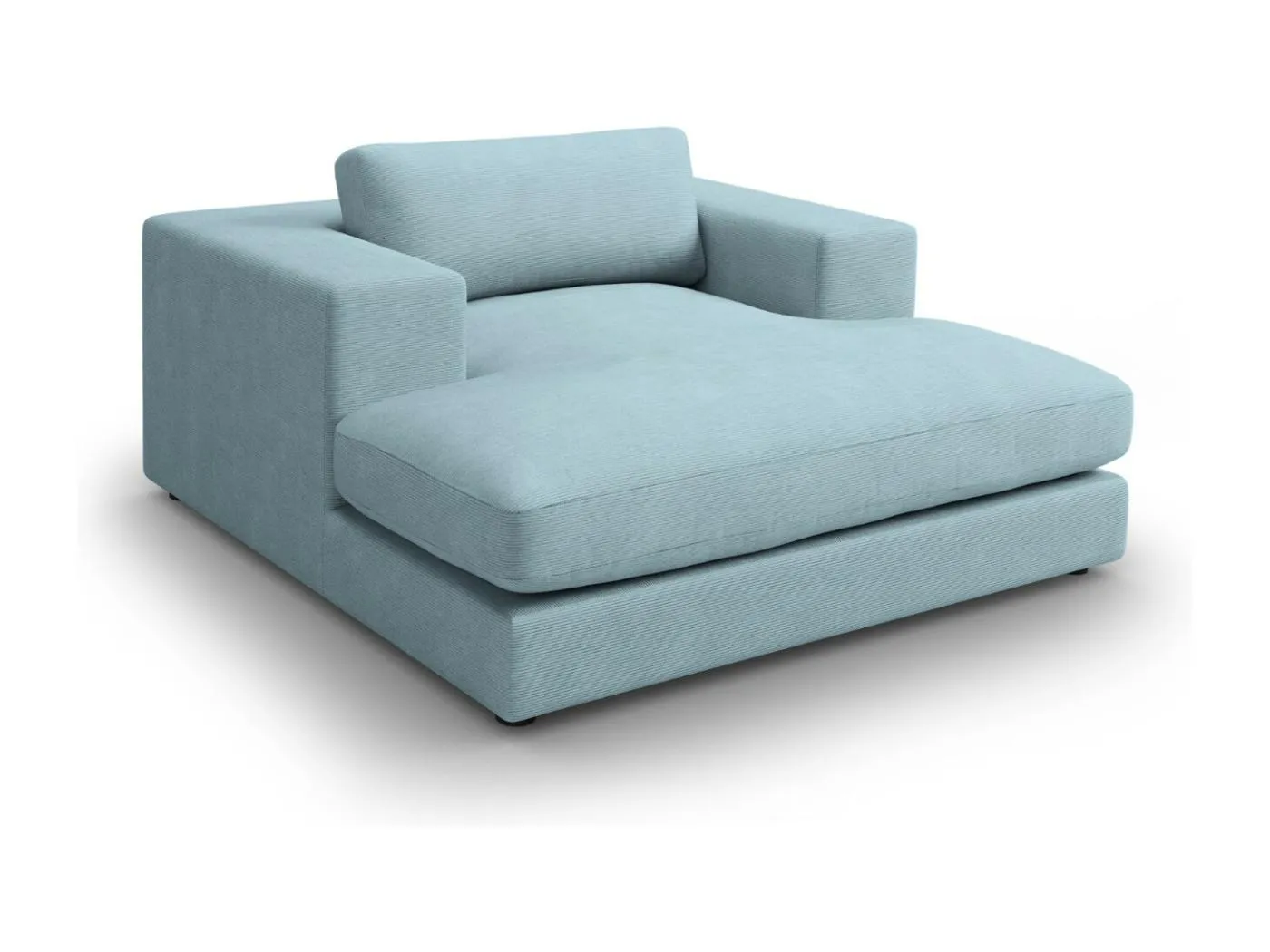 CXL by Christian Lacroix - Chaiselongue "Tendance" Sitzer aus Cord hellblau - 156x140x72cm