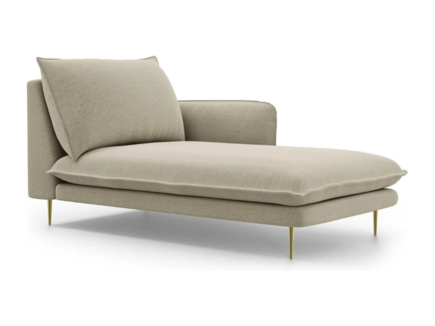Cosmopolitan Design - Chaiselongue rechts "Vienna" aus strukturiertem Stoff beige - 170x110x95cm
