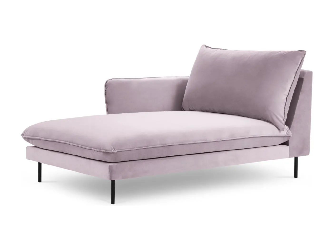 Cosmopolitan Design - Chaiselongue links "Vienna" aus Samt lavendel - 170x110x95cm