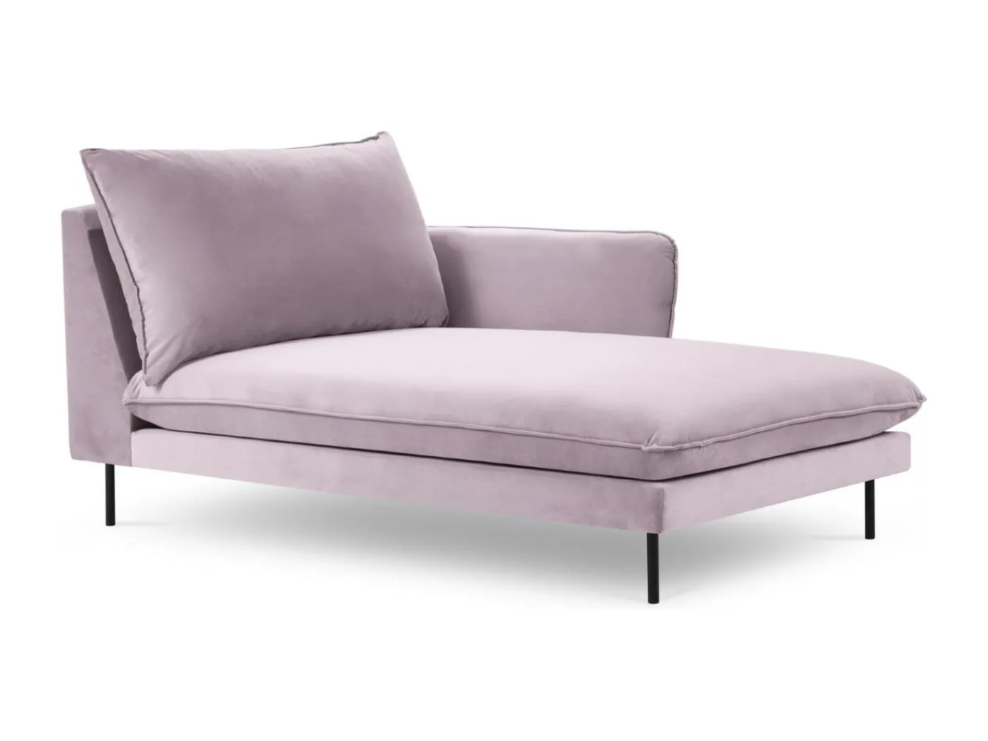 Cosmopolitan Design - Chaiselongue rechts "Vienna" aus Samt lavendel - 170x110x95cm