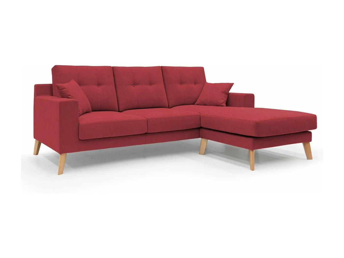 Danish Ecksofa mit verstellbarer Halbinsel aus weichem, wasserfestem Stoff T02 237 cm rot