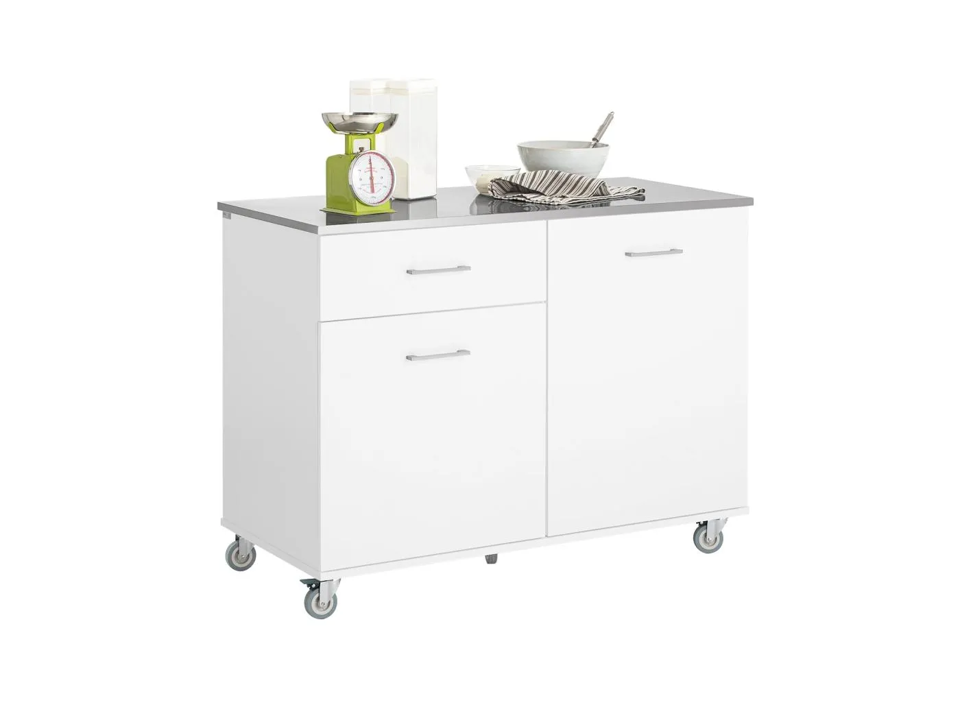 Kücheninsel FKW117-W 120 x 90 x 56 cm Weiß