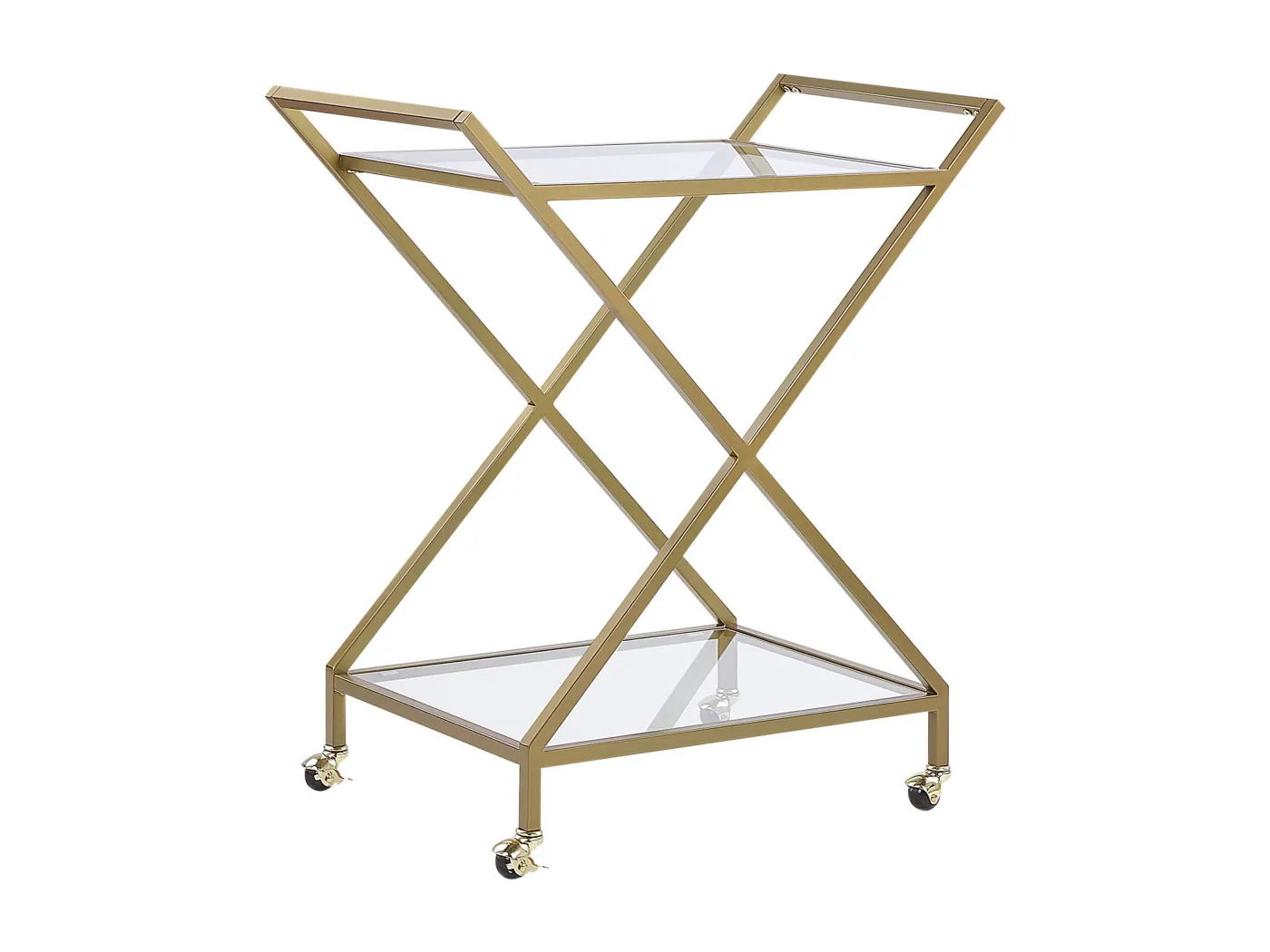 Wunderschöner Servierwagen gold mit 2 Böden aus Sicherheitsglas Ivera