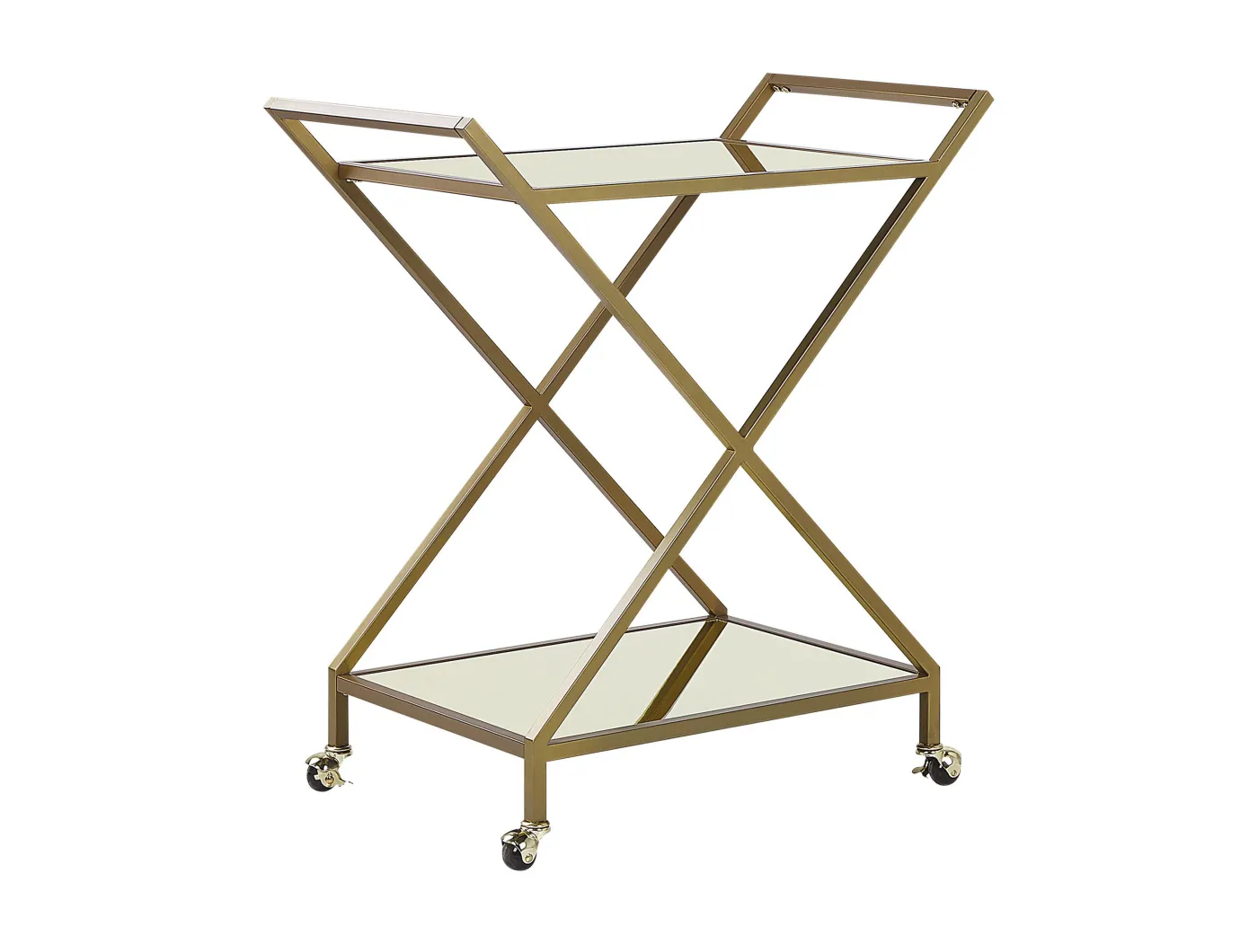 Wunderschöner Servierwagen gold mit 2 Böden aus Spiegelglas Ivera
