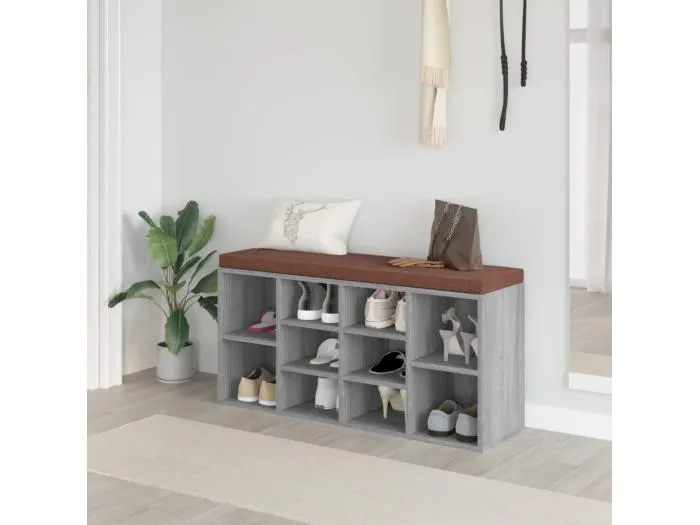 Schuhbank Grau Sonoma 103x30x48 cm Holzwerkstoff