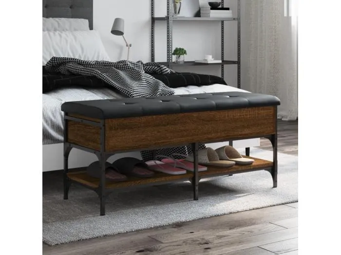 Schuhbank Braun Eichen-Optik 102x42x45 cm Holzwerkstoff