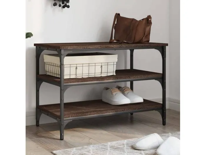 Schuhbank Braun Eichen-Optik 70x38,5x49 cm Holzwerkstoff