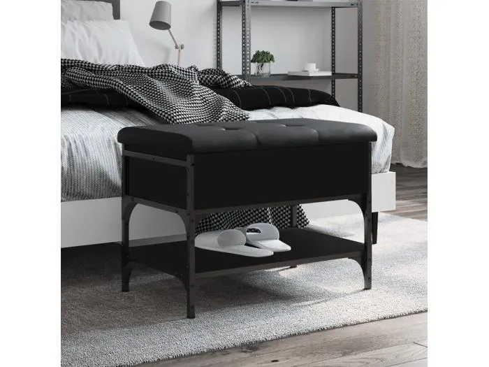 Schuhbank Schwarz 62x42x45 cm Holzwerkstoff