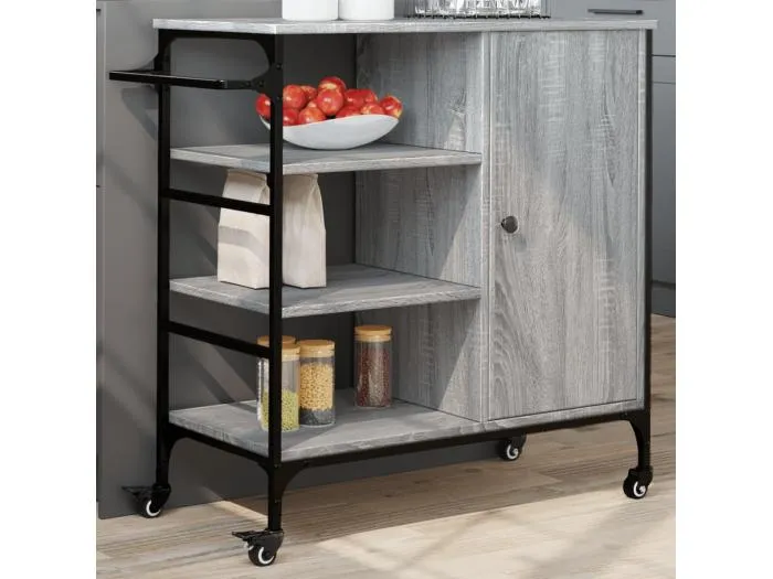 Küchenwagen Grau Sonoma 87,5x38,5x84,5 cm Holzwerkstoff