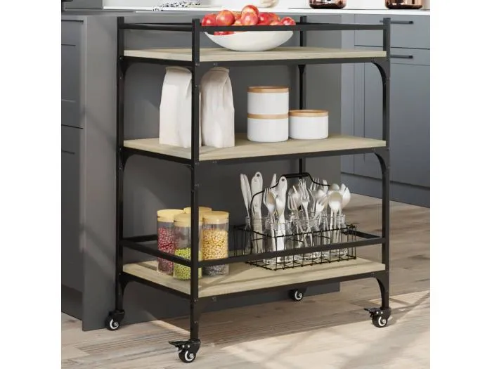 Küchenwagen Sonoma-Eiche 65x40x86,5 cm Holzwerkstoff