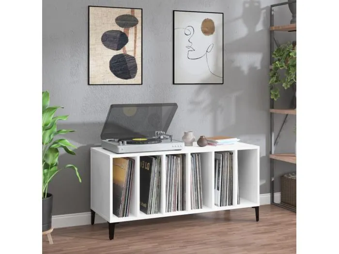 Plattenschrank Weiß 100x38x48 cm Holzwerkstoff