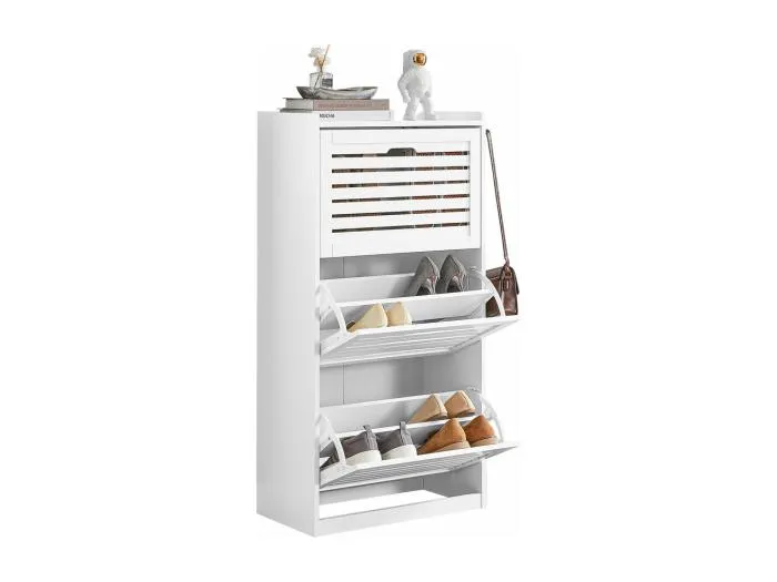 Schuhschrank FSR108-W 55 x 112 x 30 cm Weiß