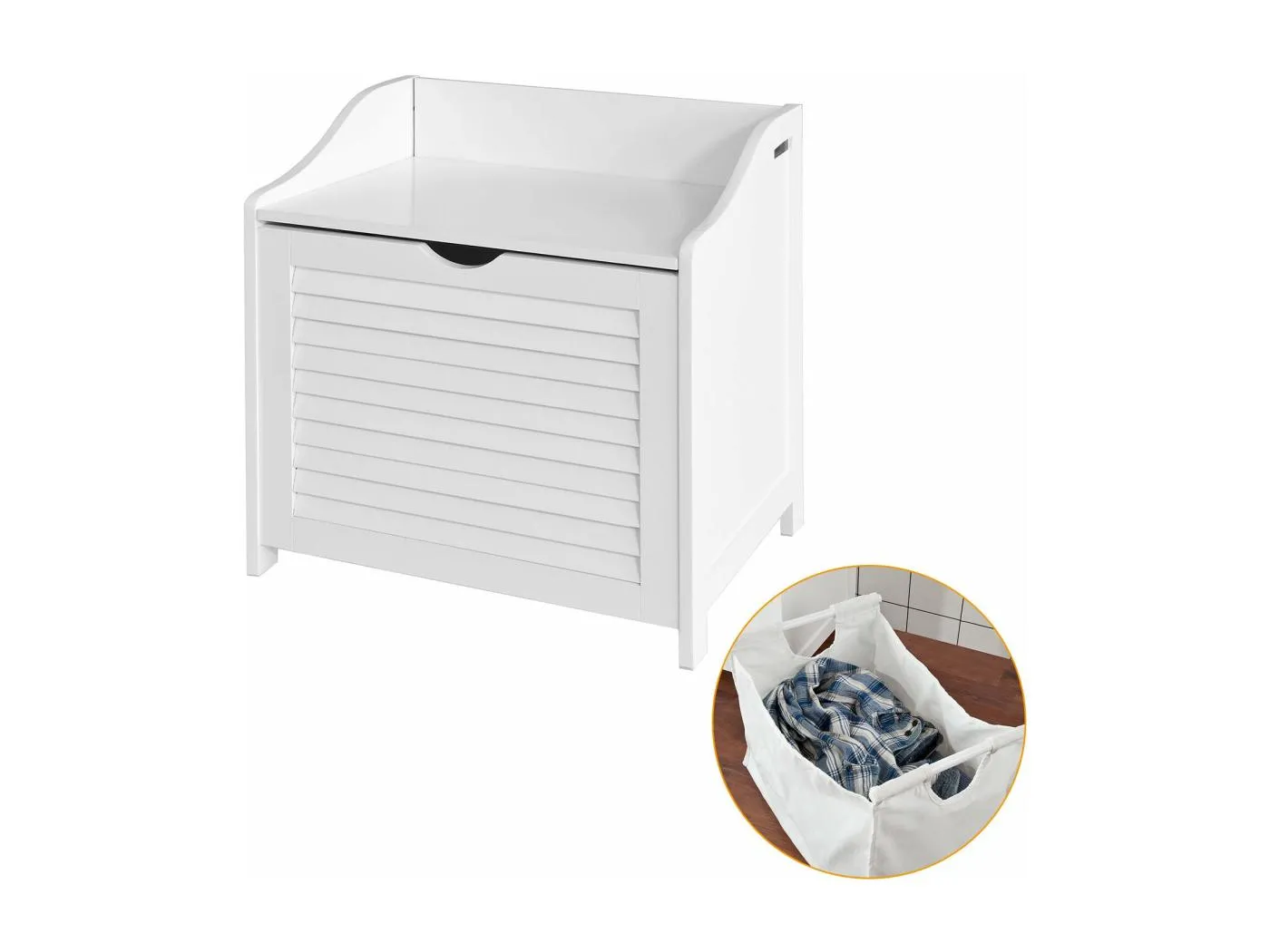 Wäschetruhe FSR40-W 5 x 53 x 35 cm Weiß