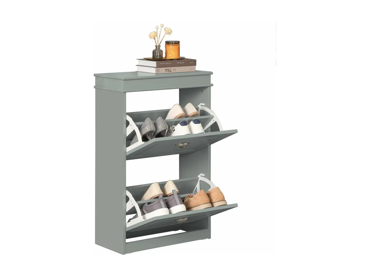 Schuhschrank FSR78-HG 53 x 82 x 24 cm Hellgrau