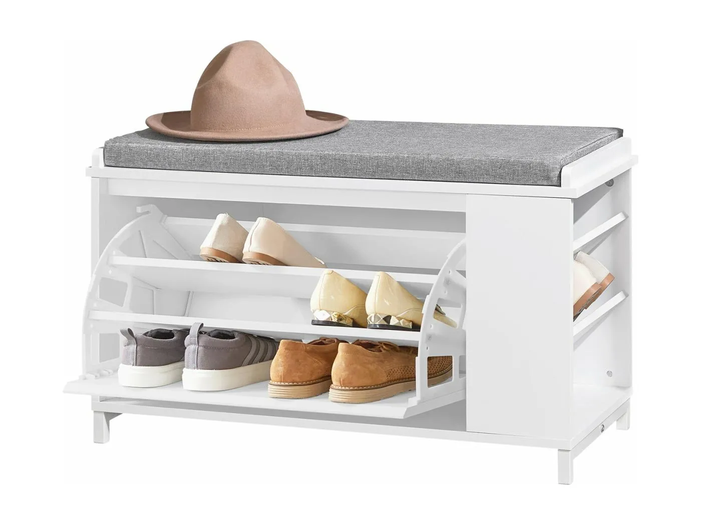 Schuhbank FSR105-W 82 x 50 x 46 cm Weiß