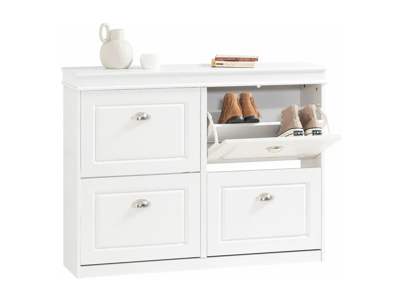 Schuhschrank FSR79-W 105 x 82 x 24 cm Weiß