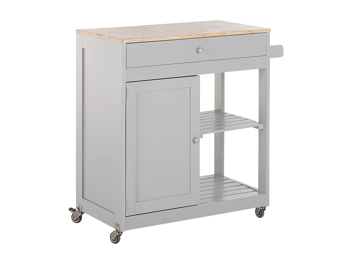 Praktischer Servierwagen Landhausstil grau 4 Fächer 1 Schublade Trapani