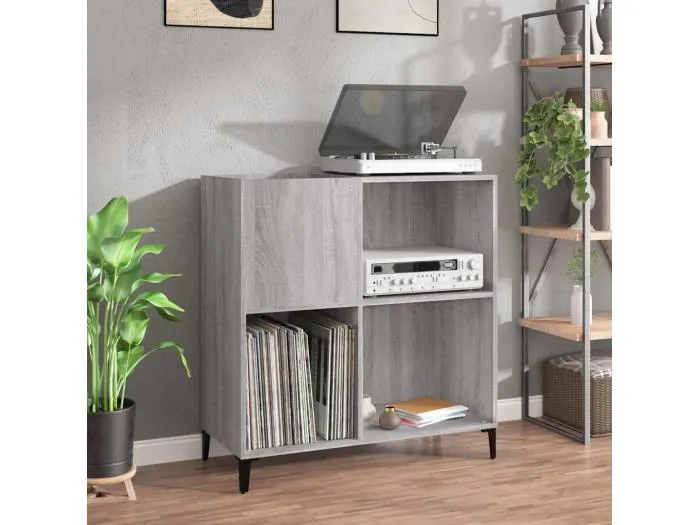 Plattenschrank Grau Sonoma 84,5x38x89 cm Holzwerkstoff