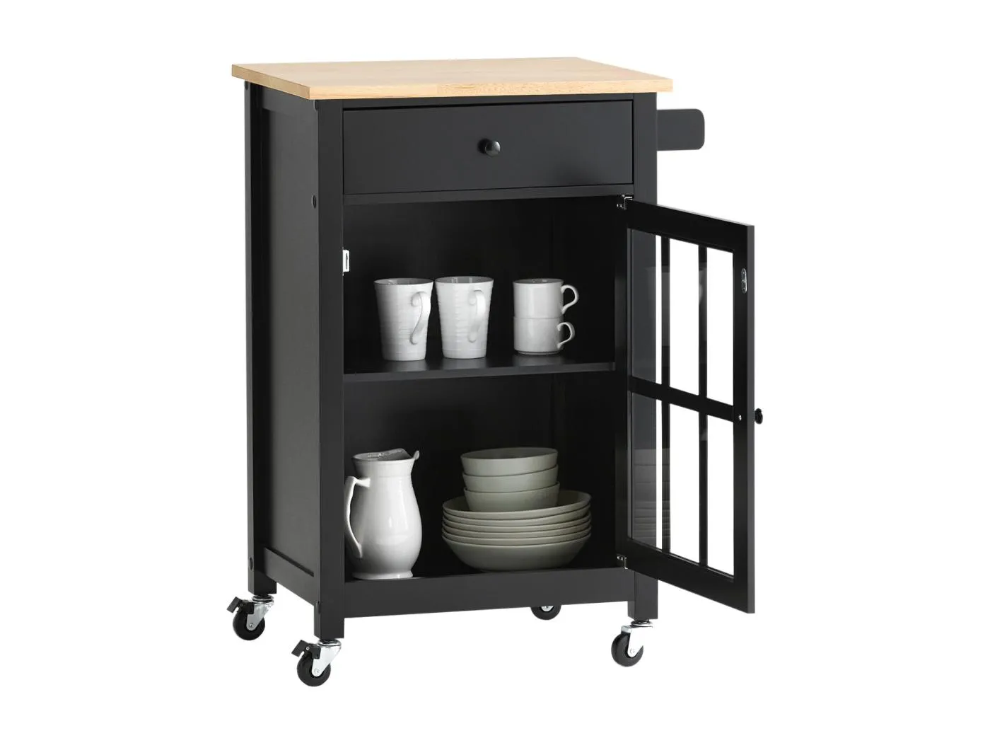 Servierwagen FKW98-SCH 63 x 88 x 46 cm Schwarz