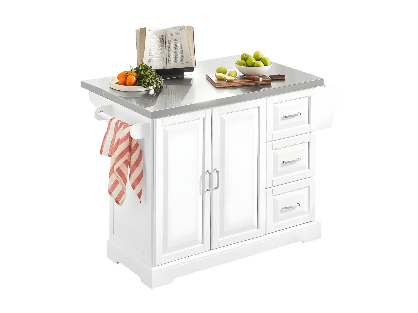 Kücheninsel FKW41-ST 130 x 91 x 46 cm Weiß