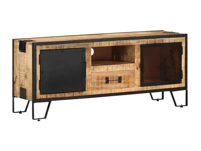 TV-Schrank 110x31x46 cm Raues Mangoholz