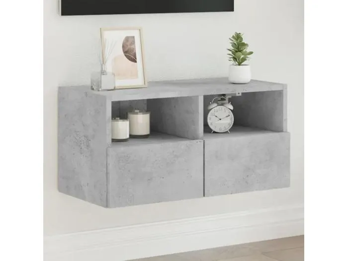 TV-Wandschrank Betongrau 60x30x30 cm Holzwerkstoff