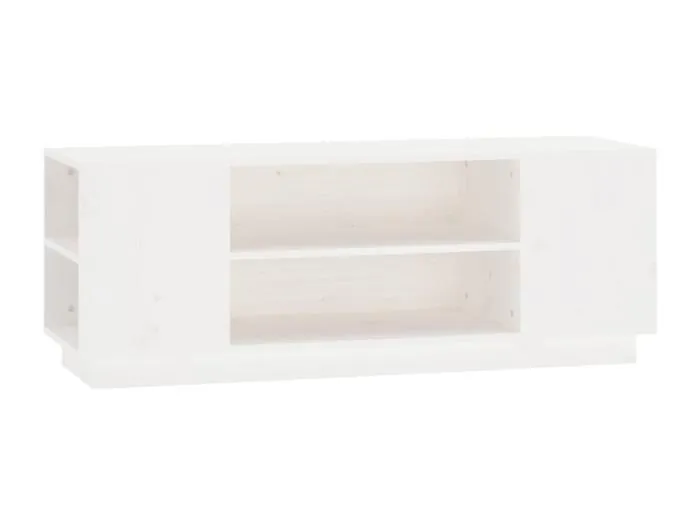 TV-Schrank Weiß 110x35x40,5 cm Massivholz Kiefer