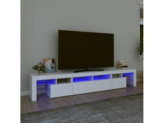 TV-Schrank mit LED-Leuchten Weiß 230x36,5x40 cm