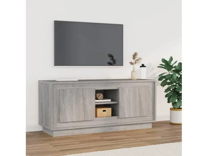 TV-Schrank Grau Sonoma 102x35x45 cm Holzwerkstoff