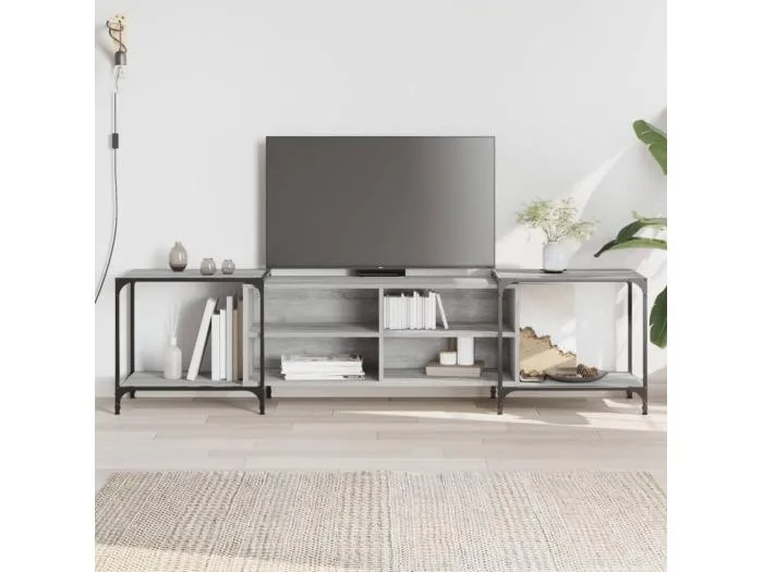 TV-Schrank Grau Sonoma 203x37x50 cm Holzwerkstoff