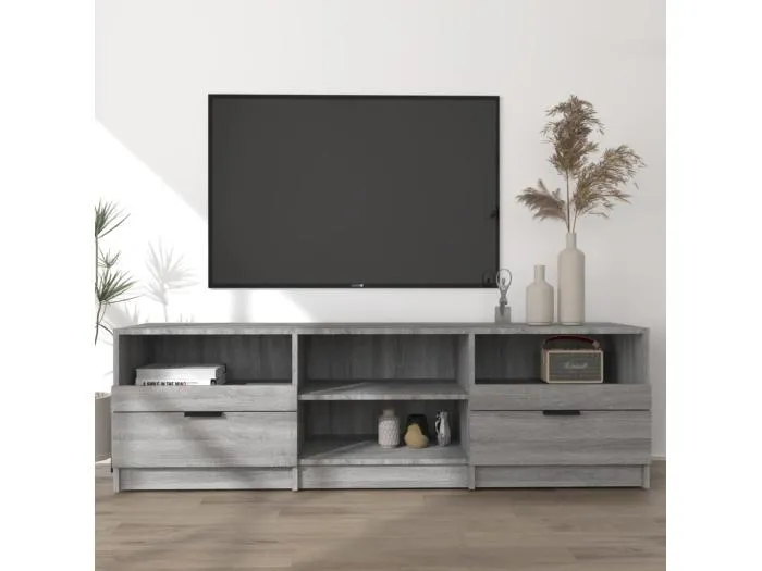TV-Schrank Grau Sonoma 150x33,5x45 cm Holzwerkstoff