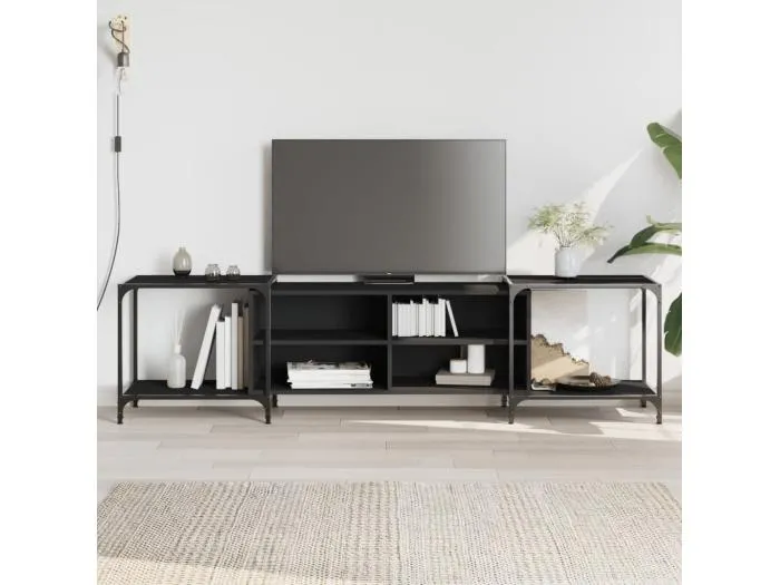 TV-Schrank Schwarz 203x37x50 cm Holzwerkstoff