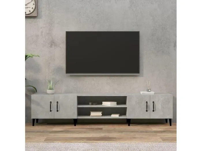 TV-Schrank Betongrau 180x31,5x40 cm Holzwerkstoff