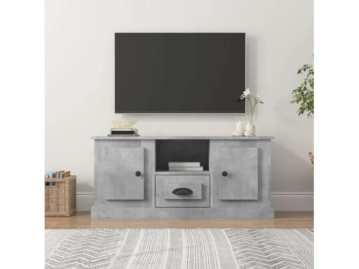 TV-Schrank Betongrau 100x35,5x45 cm Holzwerkstoff