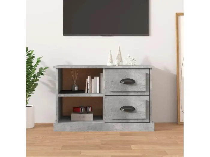 TV-Schrank Betongrau 73x35,5x47,5 cm Holzwerkstoff